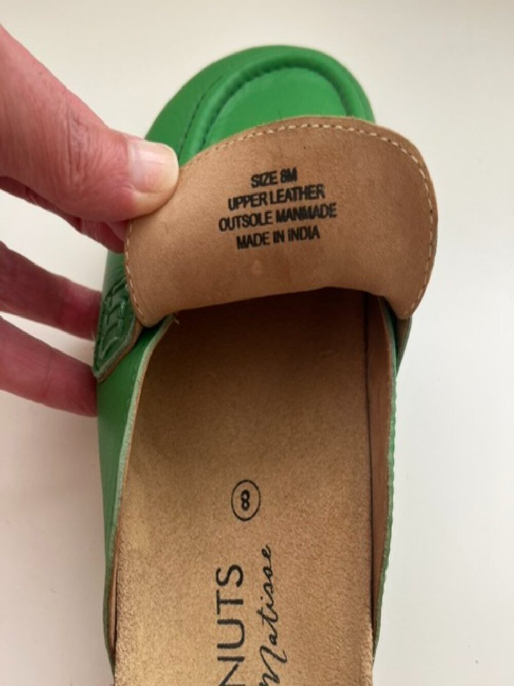 Coconuts by Matisse Green Leather Loafter Mules | Size 8 - Picture 7 of 8